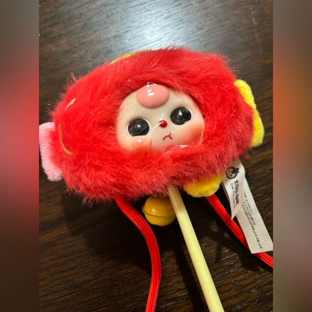 Baby Three Cat Teasing Stick Plush Series Confirmed Pink Velvet Bubbles